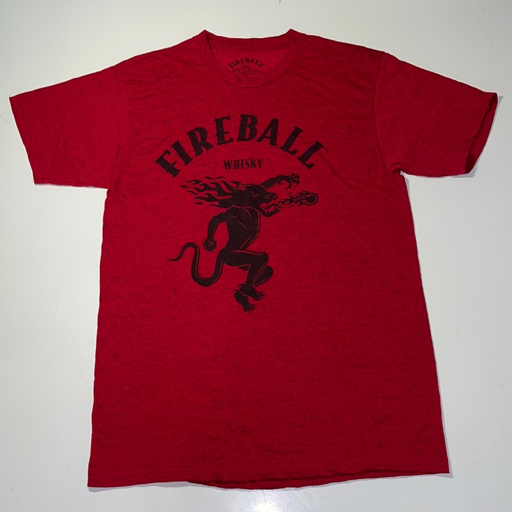 Fireball whiskey men’s medium red t shirt stretchy